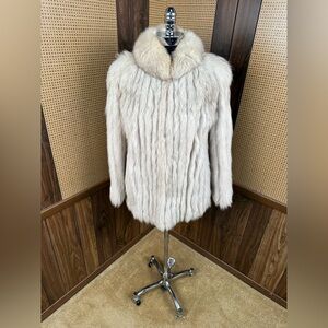 BEAUTIFUL VINTAGE ELAN 100% NORWAY BLUE FOX FUR COAT JACKET SIZE MEDIUM